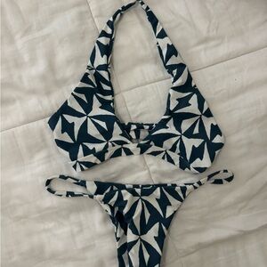Mikoh Blue and White Patterned Swimwear